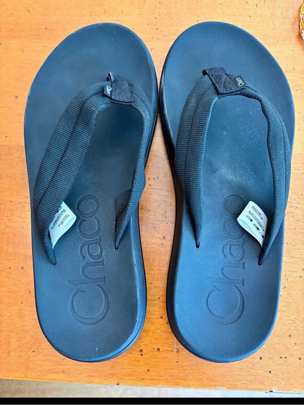 Chaco Men's Black Casual Flip-Flops with Padded Thong